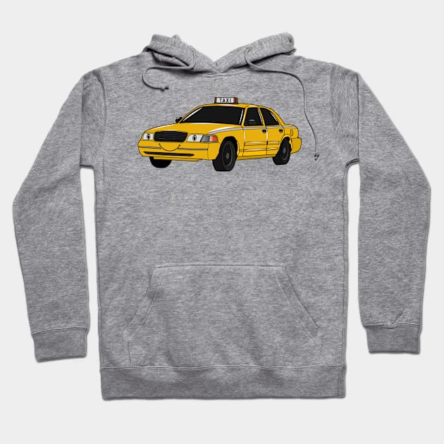 Taxi cartoon illustration Hoodie by Miss Cartoon